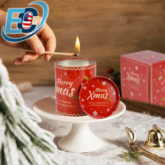 Christmas Scented Jar Candles 100% Natural Soy Wax With Essential Oils Gifts