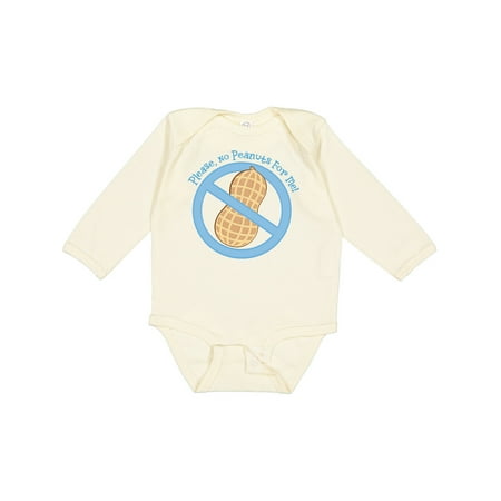 

Inktastic No Peanuts Blue Logo Gift Baby Boy or Baby Girl Long Sleeve Bodysuit