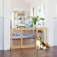 thumbnail image 2 of Canddidliike 72 inch W x 27 inch H Extra Wide Freestanding Pet Gate, Pet Gate with Adjustable Length Dog, Cat, Barrier for House, Doorway, Hallway, Natural, 2 of 11