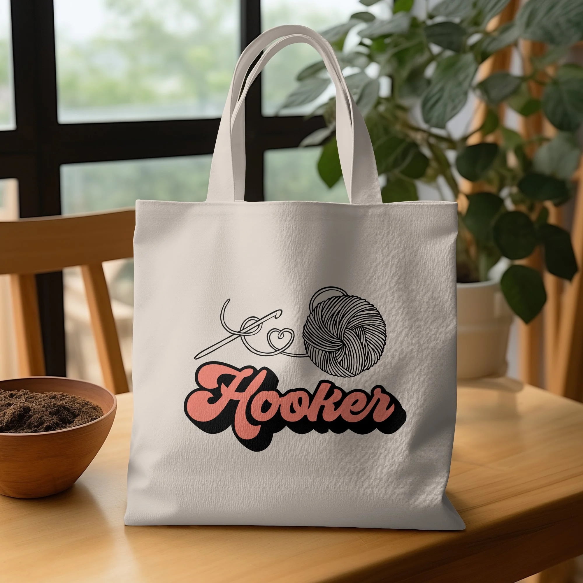 Crocheter Gift, Crocheting Yarn Tote Bag, Project Bag, Gift for Crocheter, Hobby Craft Bag