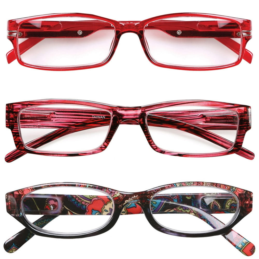 Women S Reading Glasses 6 0 Red Variety Pack Of 3