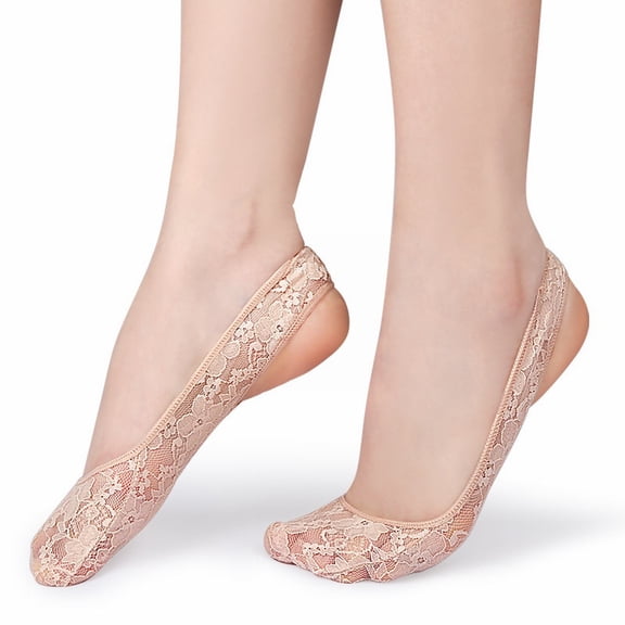 Women's No Show Nylon Low Cut Liner Socks with Zoned Cushion and Non Grip
