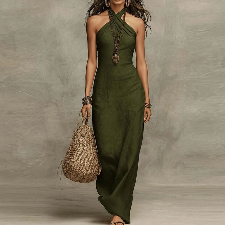halter neck cross front dress Women's Orange Slinky Halter Neck Cross Front Mini Dress