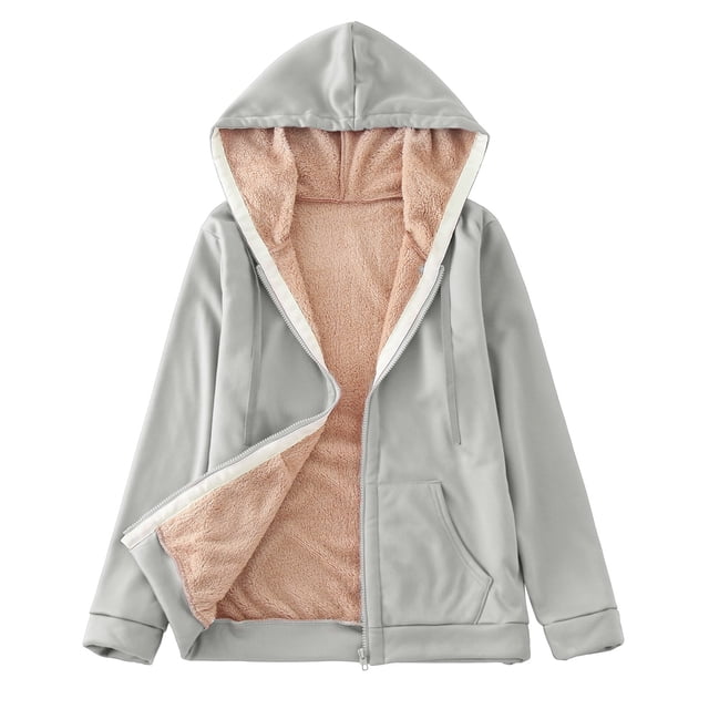 Veste à Capuche Grande Taille pour Femmes Chaude Zippée Décontractée Manteau d'Hiver Confortable