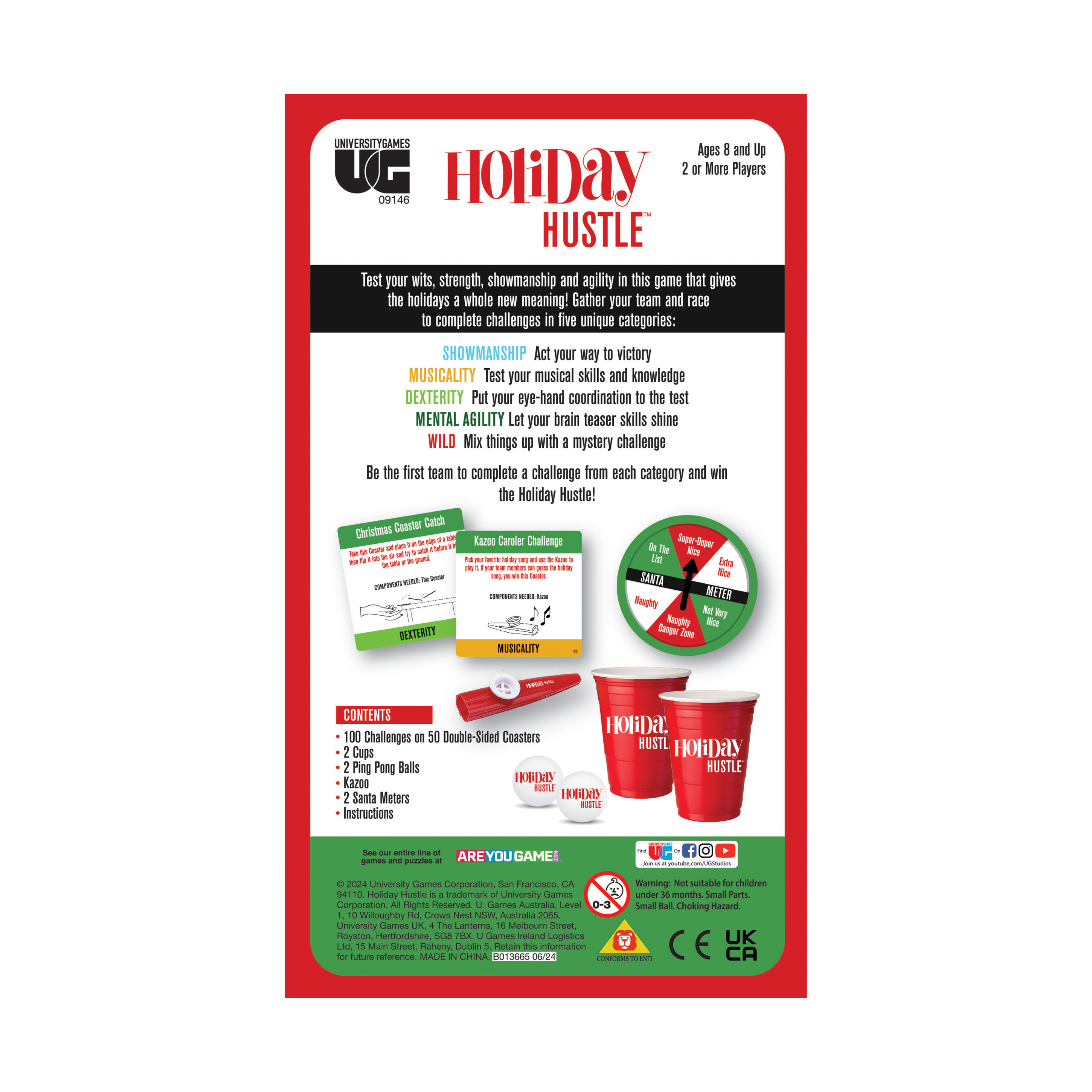 University Games Holiday Hustle - The Minute to Win it Family Party Game