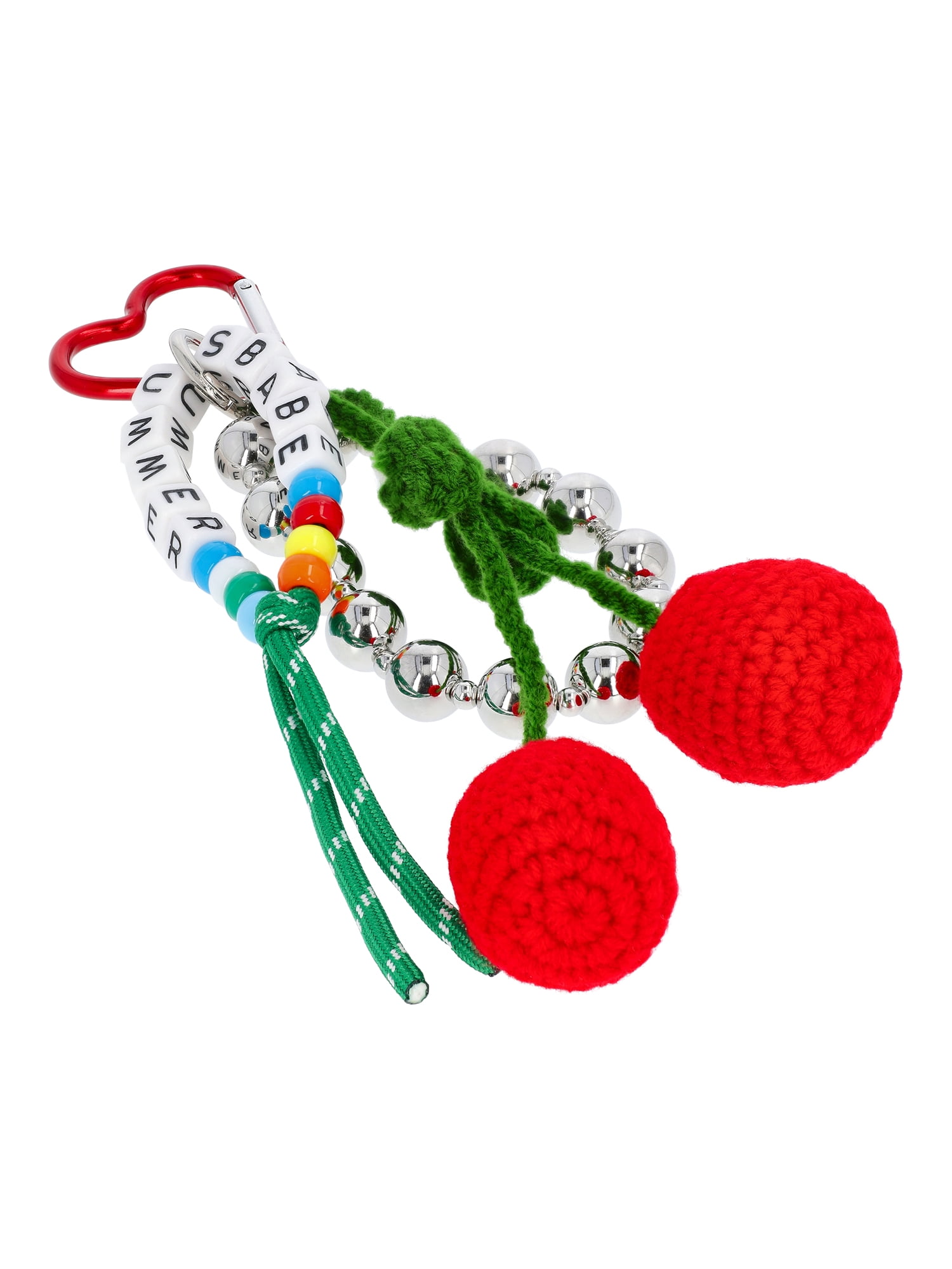 No Boundaries Women's Festival Bag Charm, Red Crochet Cherry