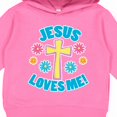 thumbnail image 3 of Inktastic Easter Jesus Loves Me with Cross and Flowers Toddler Hoodie, 3 of 4