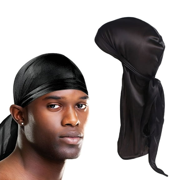 TELOLY Silk Durag Long Tail Durags Headwraps Satin Elastic Durag for Men Women Waves Durags for Men