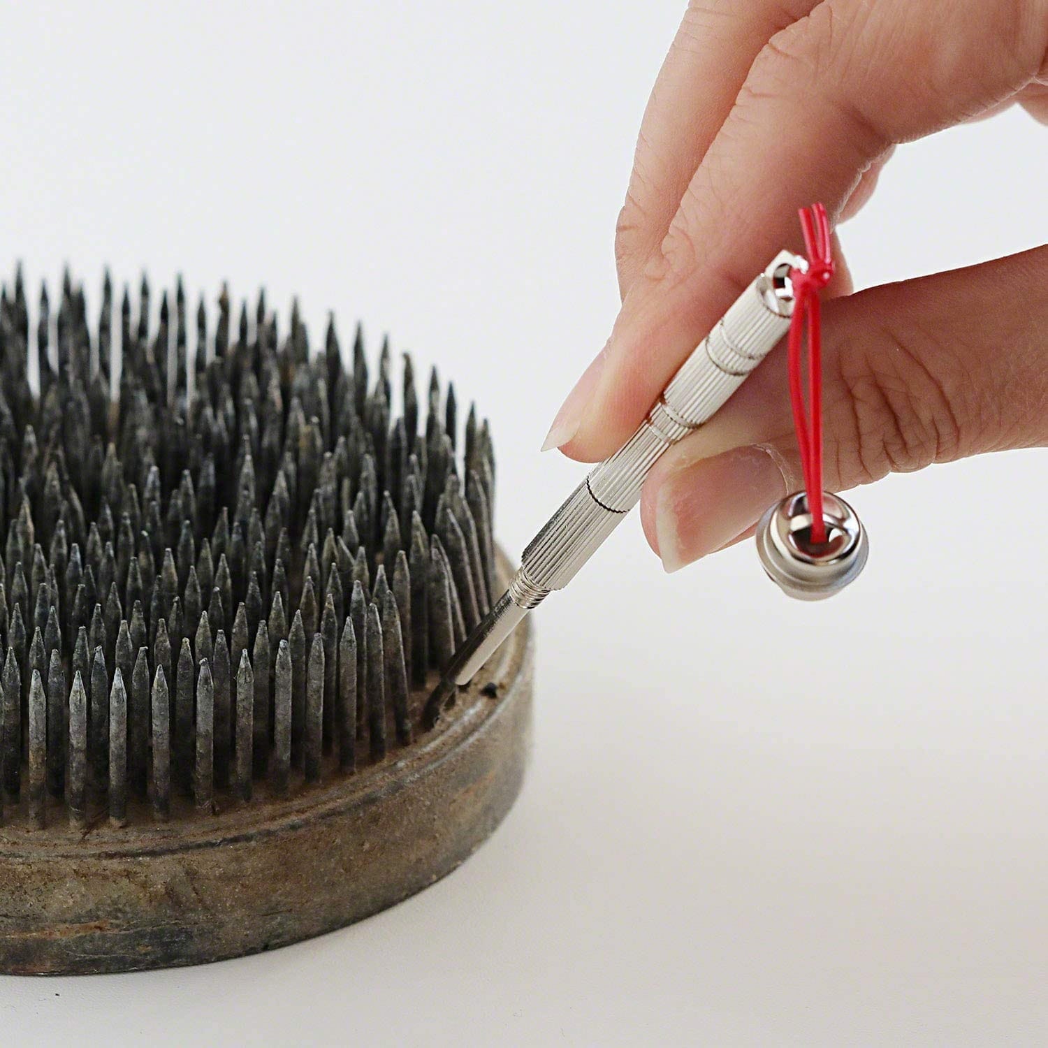 Wazakura Made in Japan Ikebana for Beginners Tool Kit. Koryu Scissors, Balck Kenzan Flower Holder 2.4" + Care Tool