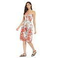 thumbnail image 4 of Oussum Women Short Tube Dress Sleeveless Summer Dresses, White & Peach, 4 of 6