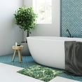 thumbnail image 4 of Green Leaves Bath Rug Soft Memory Foam Non Slip Bath Mat, Shaggy Bathroom Floor Carpet Absorbent, Super Cozy Machine Wash and Dry, 16" X 24", 4 of 6