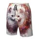 thumbnail image 4 of Balery White Red Cat Couple Traje de Baño Estilo Hawaiano para Hombre, Shorts de Secado Rápido con Bolsillos-Small, 4 of 6