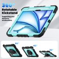 thumbnail image 4 of ShellTech Full Body Protection Case for iPad Air 11 inch 2024,Heavy Duty Case Built-in Screen Protector 360° Rotate Hand Strap/Stand Cover with Shoulder Strap,Black + Mint, 4 of 8