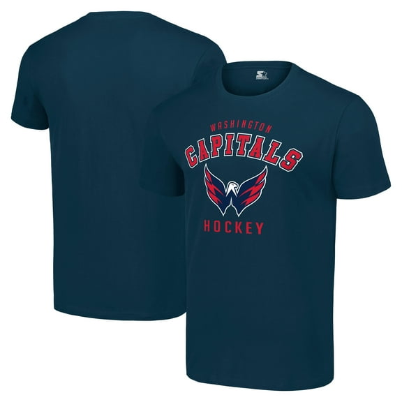 Men's Starter Navy Washington Capitals Logo T-Shirt