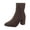 Brown, variant on Womens Ankle Boots Velvet Flat Slip On Shoes For Women Sleek Monochrome Casual Everyday Booties Footwear Brown US:5.5