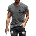 thumbnail image 2 of Mefallenssiah Hauts pour Hommes, Liquidation T-Shirt à Manches Courtes Imprimé Col Rond Mode Décontractée Manches Courtes, 2 of 5
