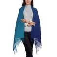 thumbnail image 2 of Fotbe teal blue Print Womens Fall Winter Scarf Tassel Soft Warm Blanket Scarves Womens Shawl Wraps, 2 of 8