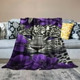thumbnail image 2 of BCIIG Cheetah  Blanket Purple Rose Leopard Print Blanket for Women Romantic Flowers Throw Blanket African Safari Animals Fuzzy Blanket Animal Hide Spot Wild Safari Theme Sofa Decor  60x80in, 2 of 6