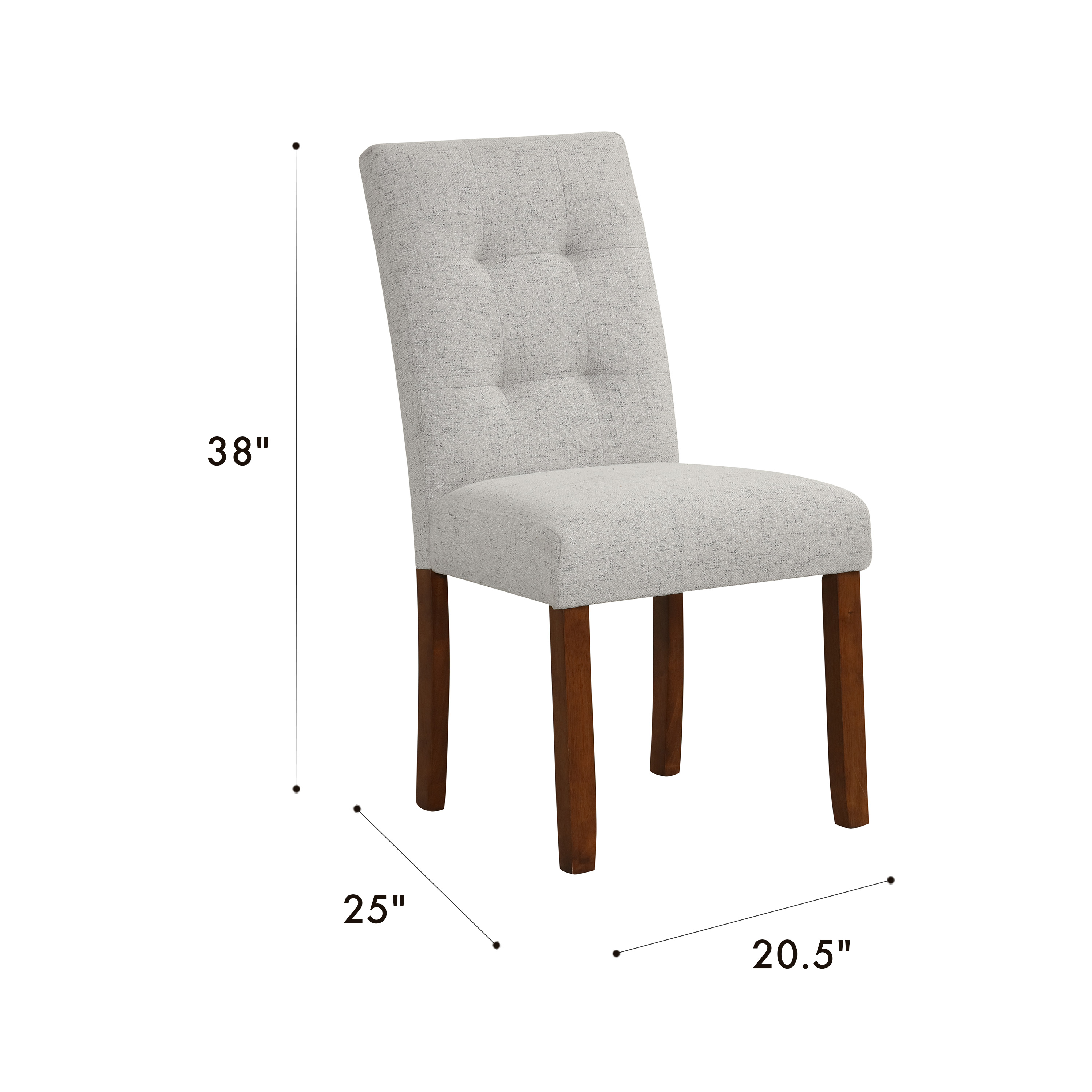 HomePop Tufted Back Dining Chair, Set of 2, Gray