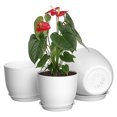 thumbnail image 2 of OIUR Flower Pot with Saucer Plastic Plant Pot with Drainage Holes Modern Decorative Planter for Indoor Outdoor Plants Garden House Plants, 2 of 7