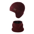 thumbnail image 2 of jobturf Trapper Hat for Men Thickened Warm Winter Hats and Neck Warmer Matching Sets Trendy Knit Beanie Scarf 2 Piece Outfits, 2 of 4