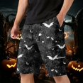 thumbnail image 2 of GrmtClth Men's Halloween print shorts Spooky Pumpkin Fun Graphic Relaxed Summer Short Pants Adjustable Waist Multi Storage Cargo Shorts Daily Outdoor Fun Clothes Black M, 2 of 5
