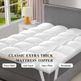 thumbnail image 2 of Extra Thick Fitte Mattress Topper -  Size | Soft  olin Pillow Top Mattress Pa  Protector | Be Topper for  , Straps Stretch 6" to 22" eep, 2 of 6