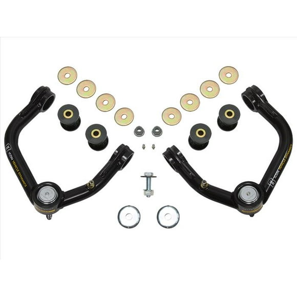 Icon Vehicle Dynamics Control Arm 58400DJ Tubular; Non Adjustable; Black; Steel; Greaseable; Set Of 2