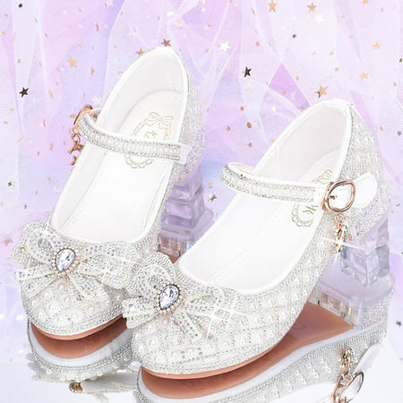 

RUICUW Girls Crystal Shoes Spring And Autumn New Children s Shoes Soft Sole Flower Children s Single Shoes 5.5-6 Years