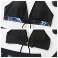 thumbnail image 6 of Women's Bathing Suit 3-Piece Bikini Sets Thong Bikini Sets Cross Sling High Waist Short Swimsuits Sets for Women, 6 of 7