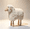 white, variant on Wooden Sheep Figurine, Fluffy Wool Decor with Wooden Legs, Cute Farmhouse Animal Ornament for Shelf and Home Decoration.