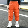 thumbnail image 2 of lcziwo Boys Girls Elastic Windproof Down Pants Winter Thick Warm Snow Pants for Outdoor, 2 of 8