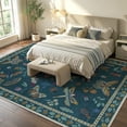 thumbnail image 3 of Moynesa Insect 9'x12' Large Area Rugs for Living Room Washable Natural Bedroom Rug Bug Accent Carpet for Sunroom Dining Room Office Stain Resistant Non Slip, Green, 3 of 11