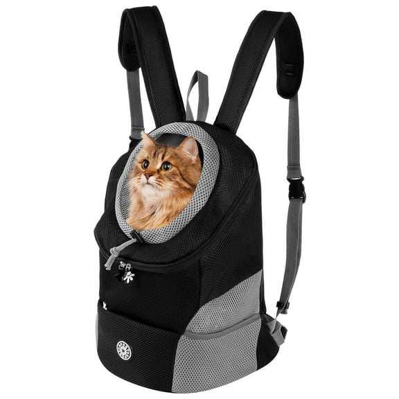 Ikoopy Portable Pet Carrier Backpack Breathable Oxford Cloth Dog Carrier Bag Cat Rucksack with Adjustable Shoulder Straps for Camping Walk Trip