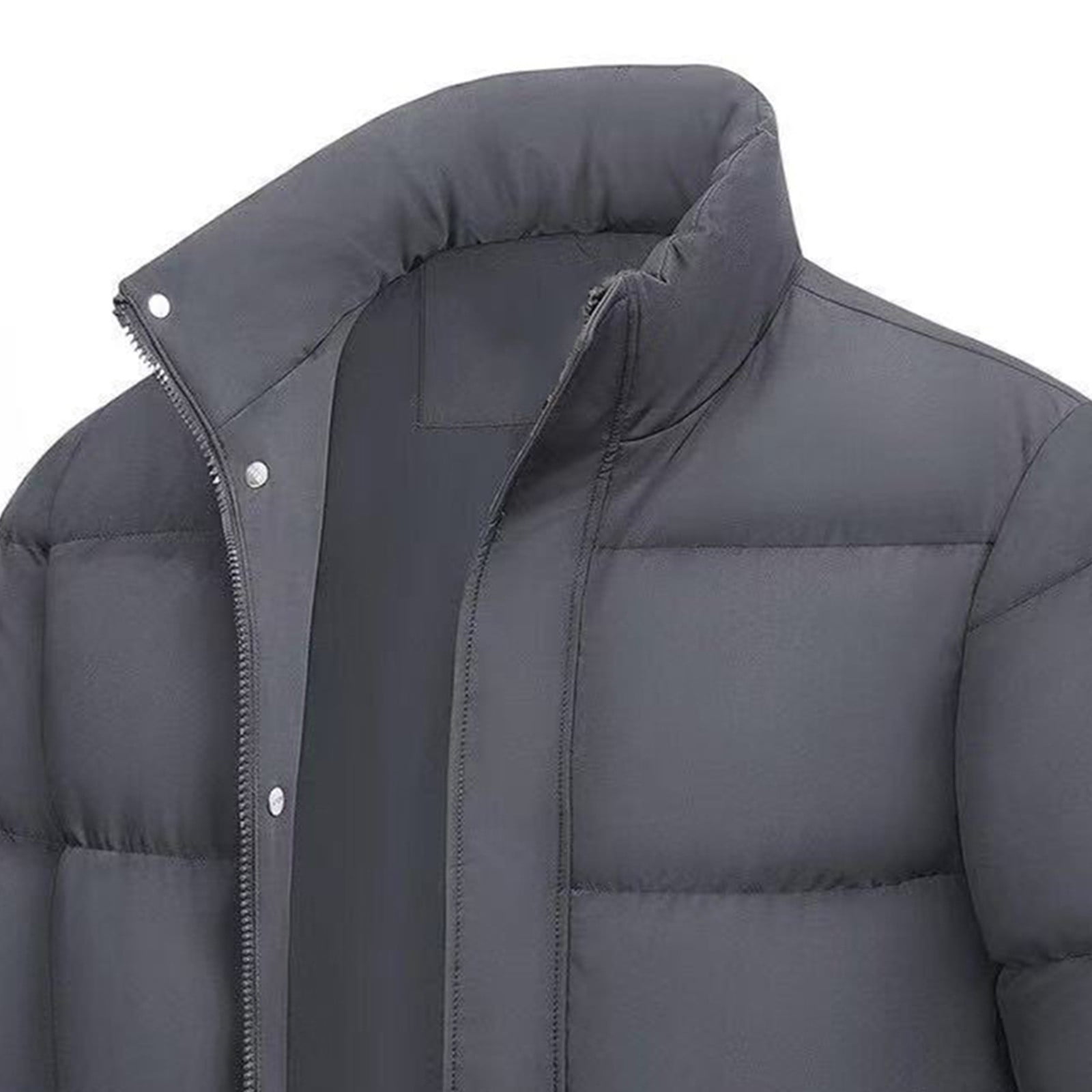 ovy Stand Collar Padded Coat　XL UPPADA Cropped Puffer Jacket Women Long Sleeve Stand Collar Padded