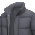 thumbnail image 5 of Men's Down Jacket Zip Up Winter Warm Thicken Puffer Coats Casual Long Sleeve Water Resistant Windproof Insulated Tops (2XL, Dark Gray), 5 of 5