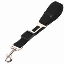Adjustable Nylon Pet Car Seat Belt — Dog & Cat Vehicle Leash with Metal Clip (Black)
