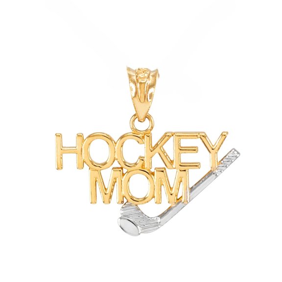 Solid Gold HOCKEY MOM Sports (10K Yellow Gold, Pendant)