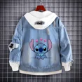 thumbnail image 1 of Chaqueta vaquera de Disney Lilo y Stitch, sudaderas de dibujos animados para primavera y otoño, abrigos con capucha para niños, ropa informal de moda para adultos y ropa de calle., 1 of 1