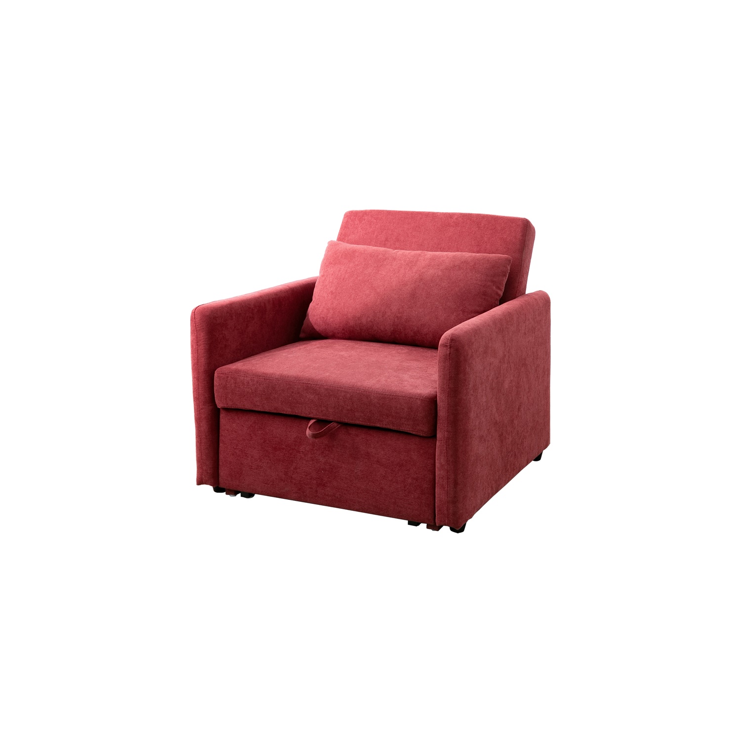 Hommoo Sofa,Lint 1-Piece Convertible Sofabed Chair,Sleeper Chair Lounge Chair Indoor, Modern Single Pull Out Couch for Living Room,Red
