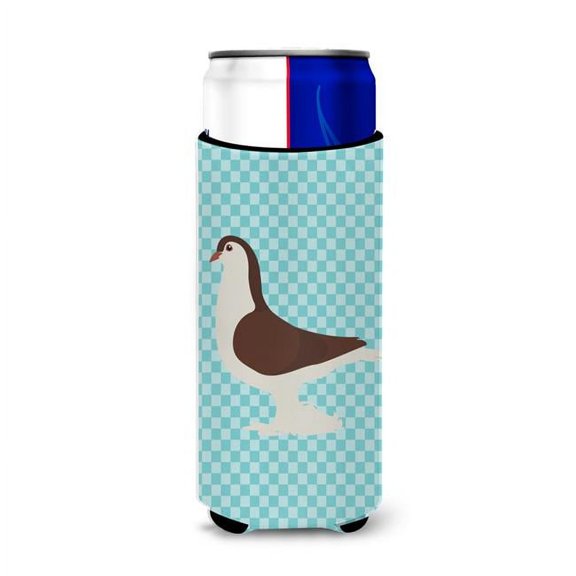 Carolines Treasures BB8117MUK Large Pigeon Blue Check Michelob Ultra Hugger for Slim Cans