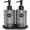 Grey&black, variant on Green Glass Soap and Lotion Dispenser Set with Tray - Liquid Hand Soap Dispenser and Pump - Bamboo Bathroom Accessories & Modern Bathroom Decor