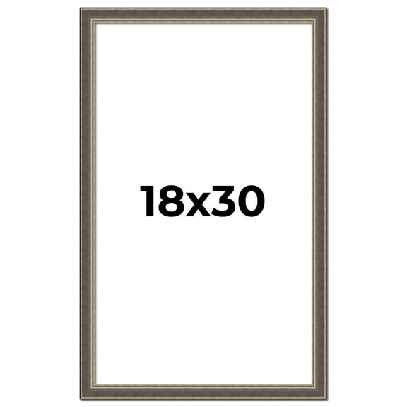 18x30 Frame Silver Real Wood Picture Frame Width 1.25 Inches | Interior Frame Depth 0.5 Inches |