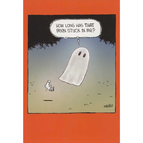 Nobleworks Ghost with Sock: How Long Has That Been Stuck in Me Funny Halloween Card
