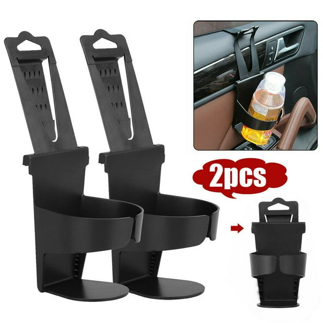 Travelwant 2Pcs Car Cup Holder Universal Adjustable Black Truck Door