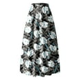 thumbnail image 4 of Nmnitkp Skirts for Women Stylish Prints Women's Flowy Maxi Skirt Summer Pleated High Waisted Casual Long Skirts with Pockets, 4 of 4