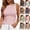 #01 Pink, variant on Women's Contrast Striped Slim Fitted Tank Tops Ribbed Knit Round Neck Side Ruched Sleeveless Shirts Summer Blouses Casual Daily Outfits ,M,Navy