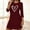 Wine, variant on Caywon Women's Heart Print on Chest 3/4 Sleeve Crew Neck Loose Short Sleep Dress Soft Casual Lightweight Nightgown Homewear for Ladies Home Daily Wear