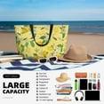 thumbnail image 4 of Goofa Lemon Print Beach Bags Waterproof Beach Tote Bag Zipper Sandproof Swim Pool Bag Large Tote Beach Vacation Travel, 4 of 6