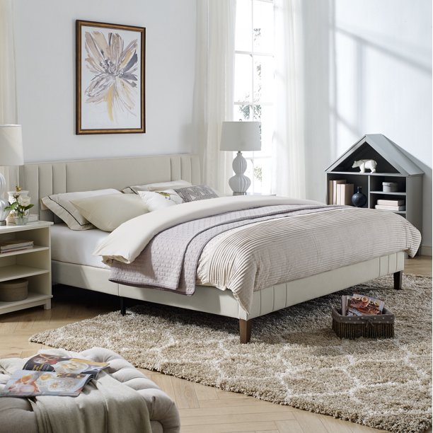 Modern Essentials Barclay Channel Tufted Upholstered Platform Bed Frame